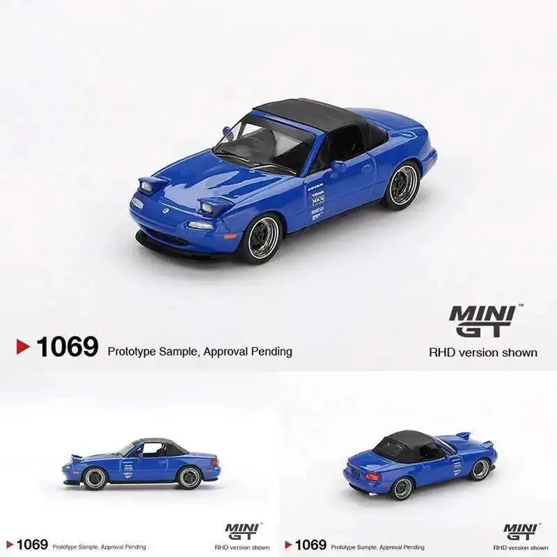 

PreSale MINIGT 1069 1:64 Mazda Miata MX5 NA Tuned Version Dark Blue Diecast Car Model Collection Toys