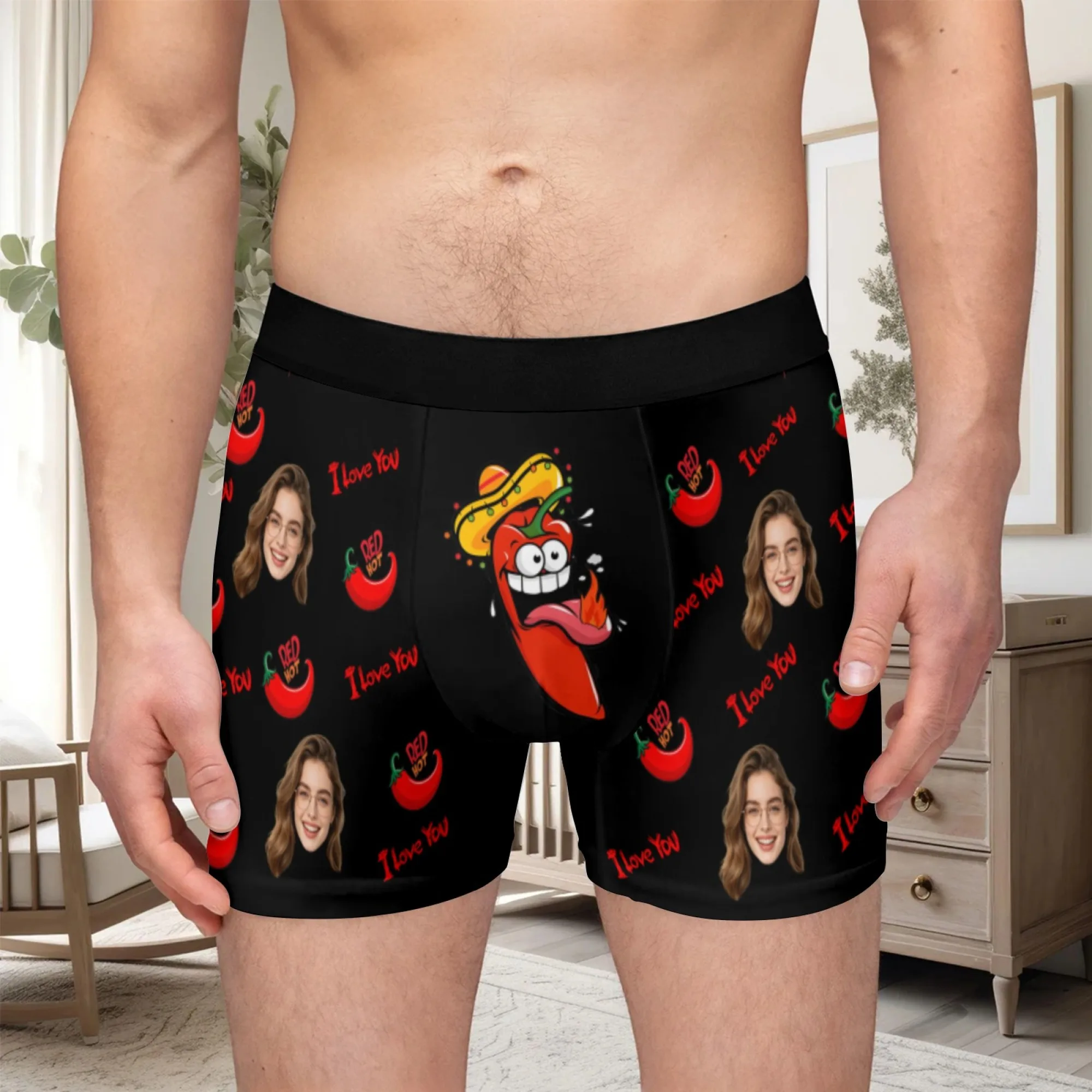 Personalized facial photo customization flat underwear customization men's Valentine's Day gift for husband gift for father