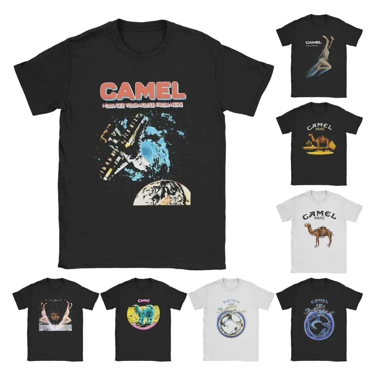 

Camels Band Wear A Cape T Shirts Men's Cotton Vintage T-Shirt Crewneck Album Music Tee Shirt Short Sleeve merchandise Plus Size