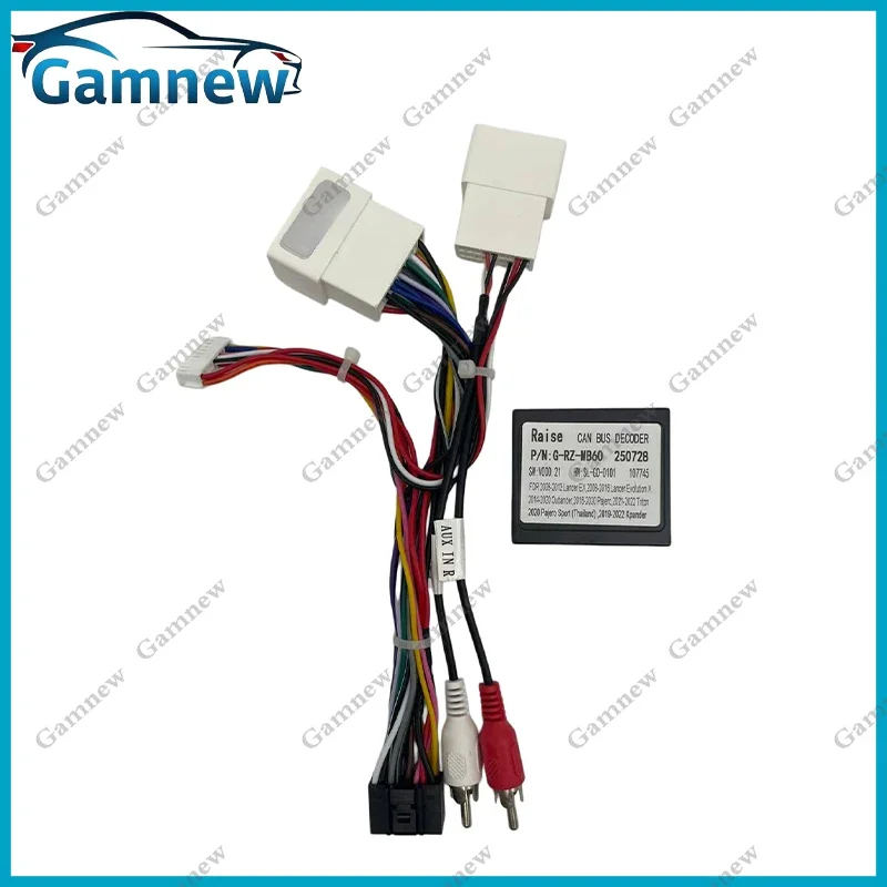 16Pin Car Wiring Harness Adapter Canbus Box Decoder For Mitsubishi Pajero Outlander Android Power Cable G-RZ-MB60