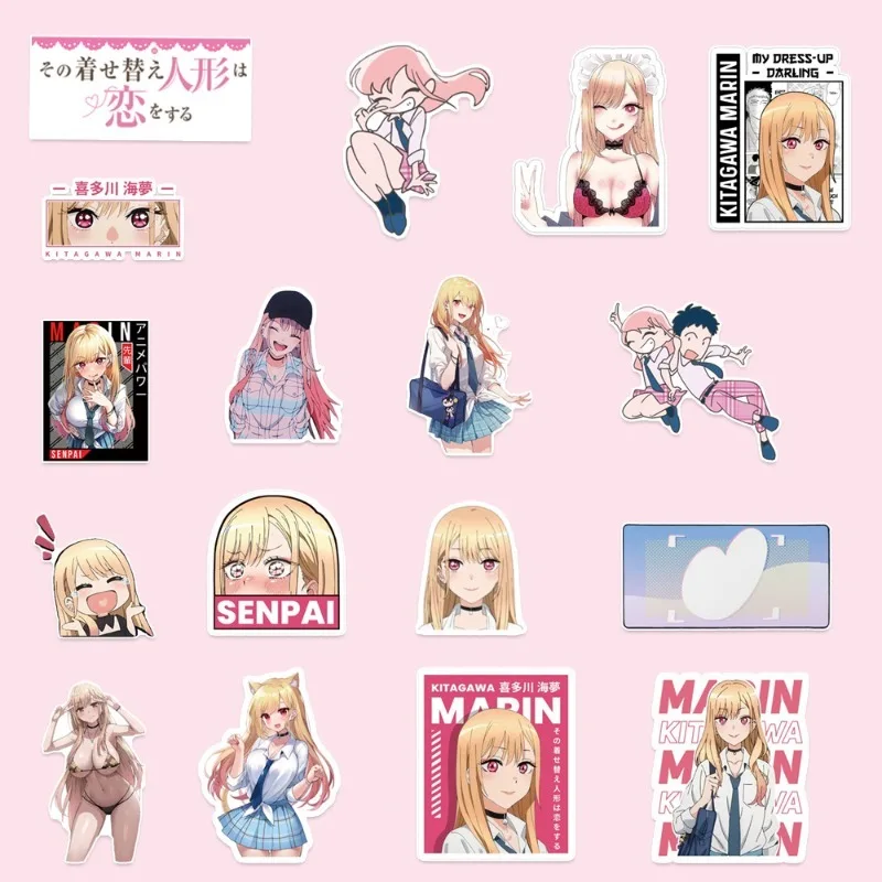 100pcs My Dress-Up Darling Marin Kitagawa Graffiti Sticker High Color Value Creative Personality Student DIY Decorative Sticker view 3