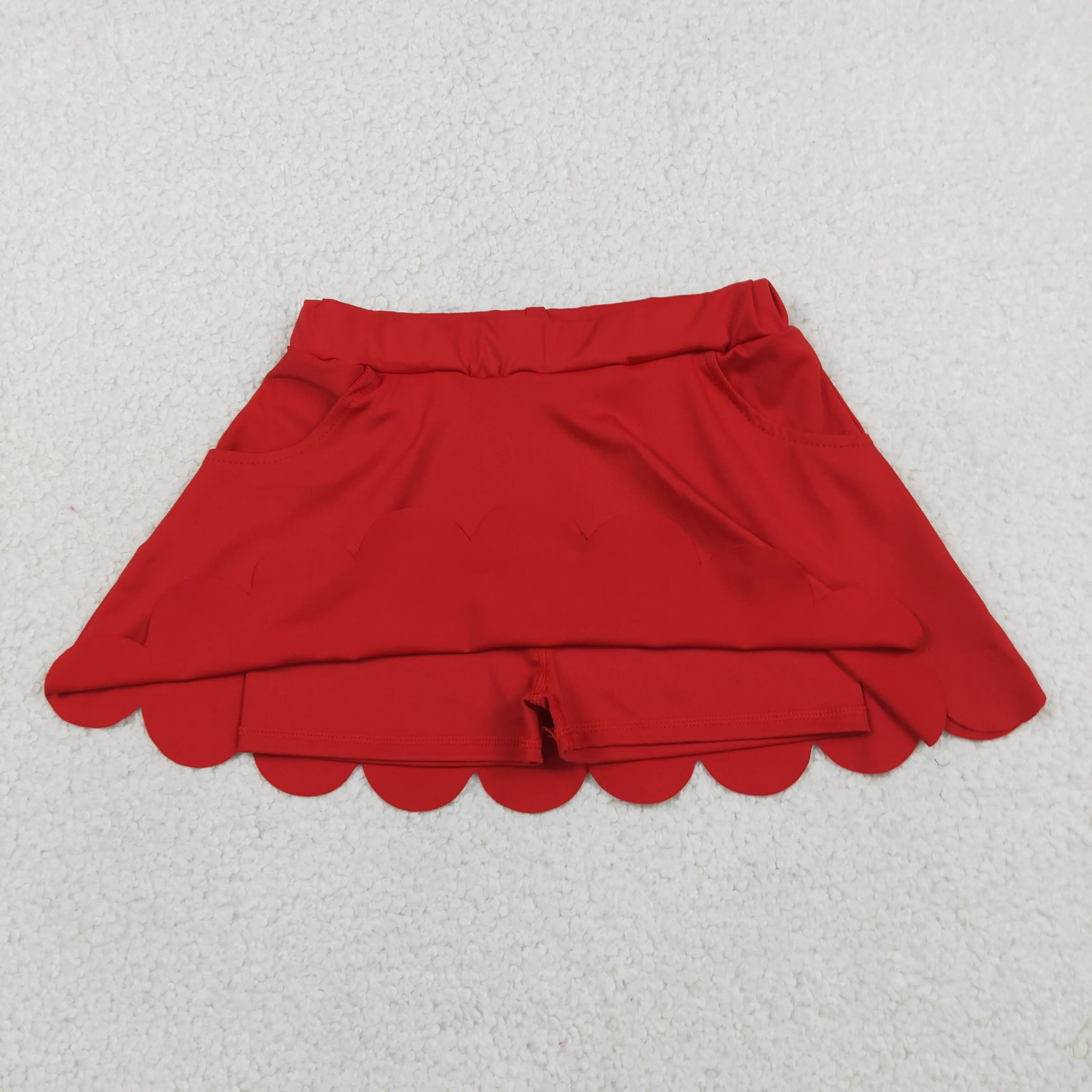 Wholesale Baby Girl Red Shorts Skirt Toddler Yoga Athletic Summer Girls Kids Children Active Ruffle Skort Clothes