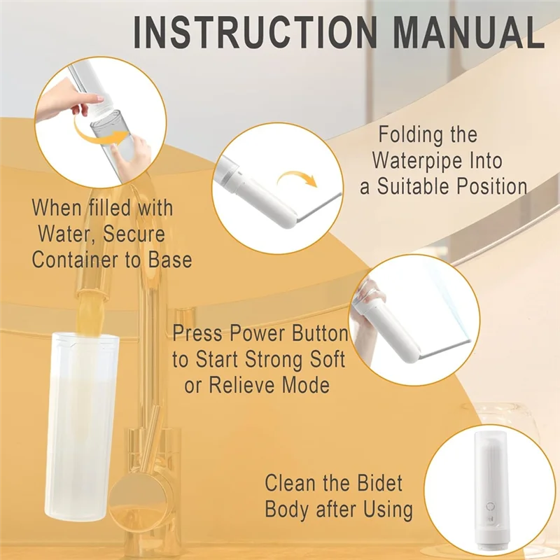 

Дорожное биде CHCH с перезаряжаемым USB-C-портативным биде-электрический распылитель высокого давления для унитаза и 3 режима распыления