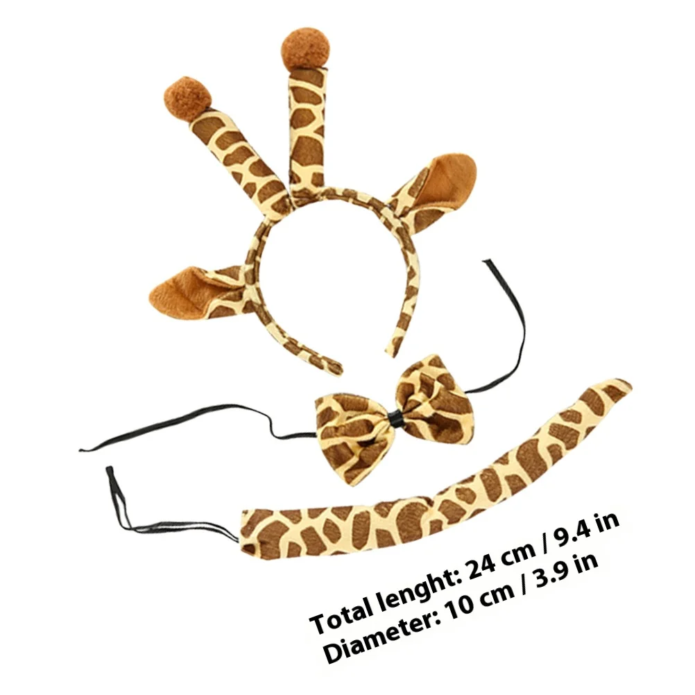 1 conjunto de fantasia de girafa, adorável, crianças, orelhas de animais, gravata borboleta, halloween, cosplay, acessórios de festa, tiaras de animais