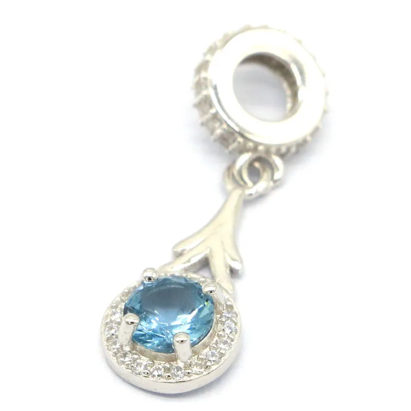 

Buy 5 Get 1 Free 2.2g 925 Solid Sterling Silver Pendant 28x9mm White Sapphire London Blue Topaz Woman's