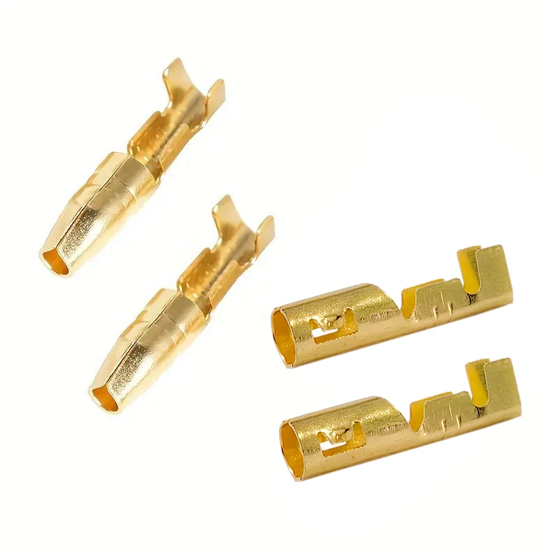 50 Set 3.9mm Bullet Crimped Crimping Connection Terminals Connector Wire Insulating Sleeves Car Motorcycle Brass Socket Electric