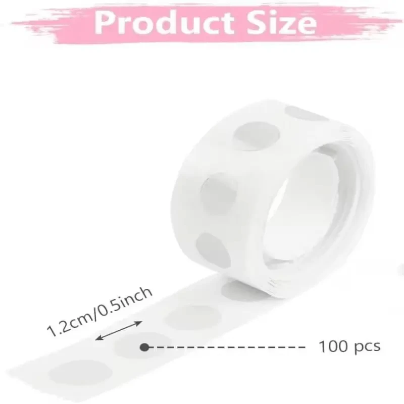 100-500Pcs Double Sided Balloon Glue Dots Transparent Strong Adhesive Stickers Removable No Trace Sticky Point Tape Practical Balloon Fixing Accessories For Birthday Wedding Festival Party Balloon Arch Wall Decoration Supplies - Detail 1
