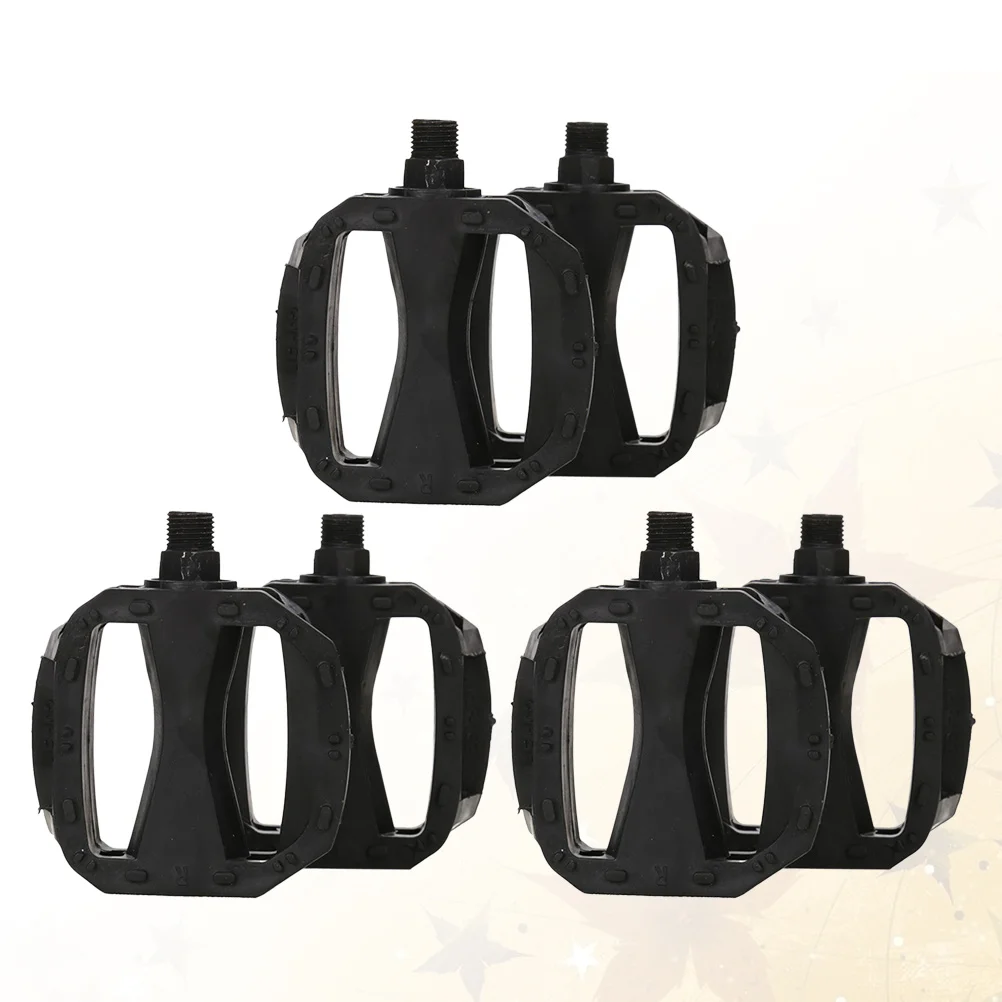 

3Pair Children Bike Pedals Big Platform Design Efficient Pedaling Reduced Foot Fatigue Black 13Mm Thread Pedal