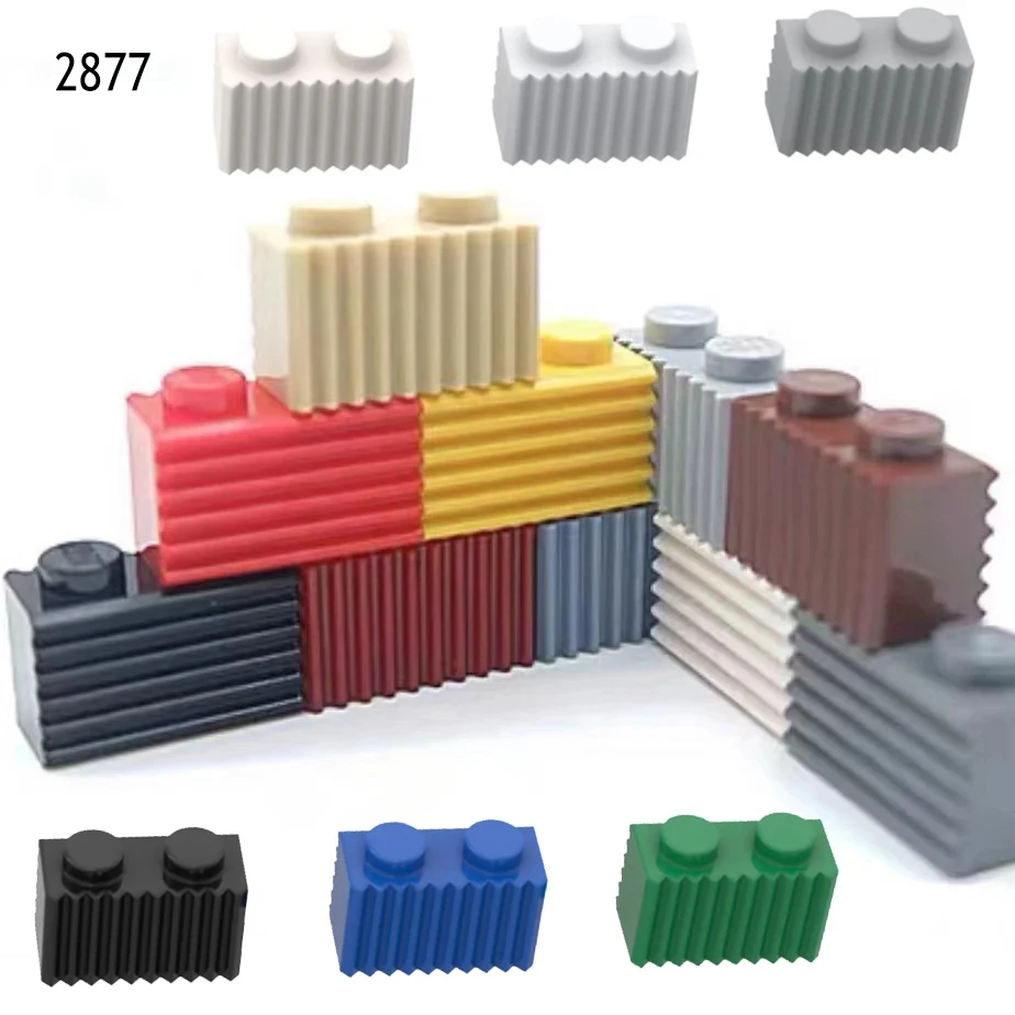 

100 Pcs Bricks Compatible Assembles Particles 2877 1x2 For Building Blocks Classic Brand DIY Educational Tech Spare Toys