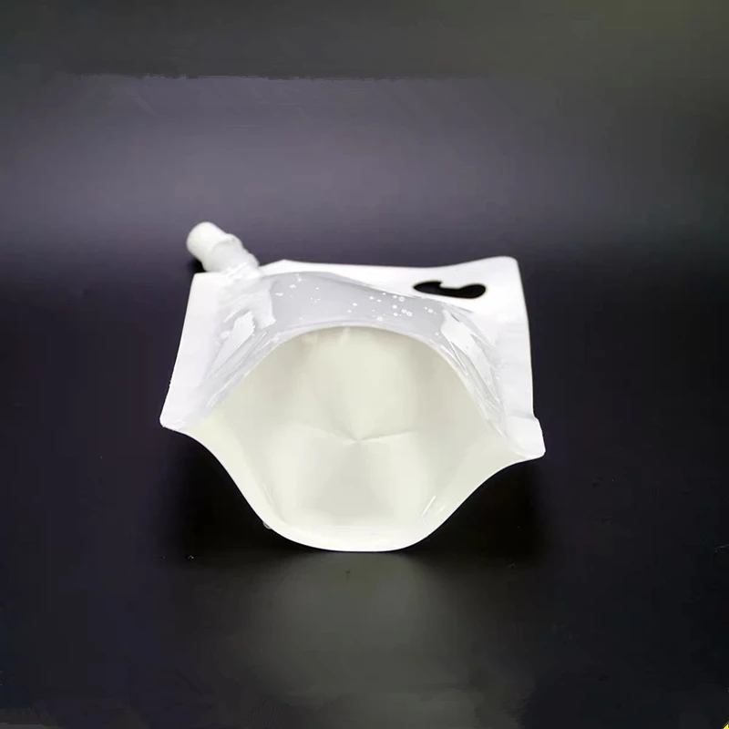 10pcs 500/1000ml White Standing Up Liquid Packing Bag - Food Grade Drinks Suction Nozzle Pouch Juice Water Doypack