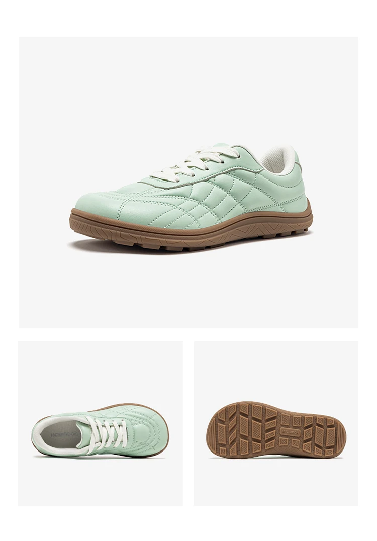 HOBIBEAR Damen-Sneaker mit breiter Zehenbox, Kunstleder, Barfußschuhe, klassische Schnürschuhe mit Nähfaden, zum Gehen geeignete Schnürsneaker – Detail 14