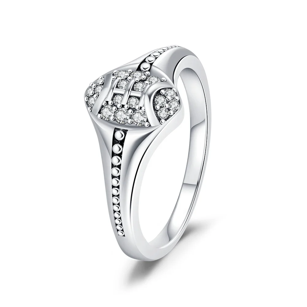 Women's Classic Heart Ring in S925 Sterling Silver, Romantic Gift