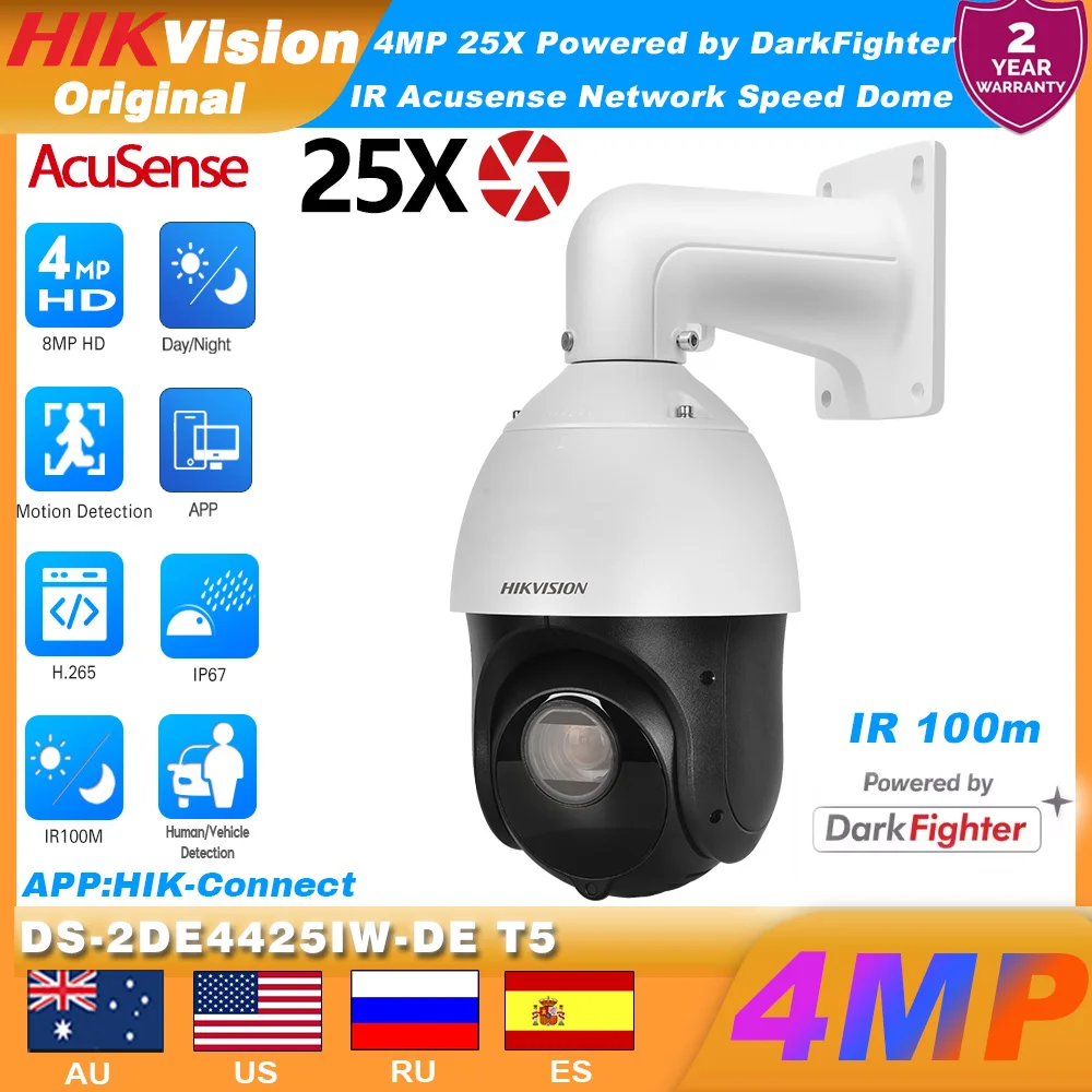 Original Hikvision DS-2DE4425IW-DE(T5) 4MP 25X Powered by DarkFighter IR Acusense Network Speed Dome Support face capture IR100M