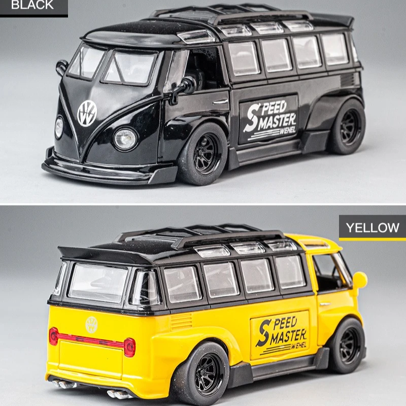 

1:32 Retro T1 bus alloy car model modified version model desktop ornament reward children boy toy car
