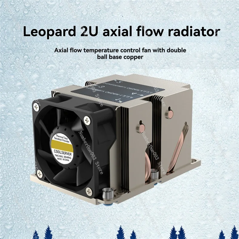 A92Z LGA3647-2U-R83 Cooler 240W For Lga 3647 Narrow Type Radiator 2U Heat Sink 4 Heat Pipe Side Blow Cooling Fan