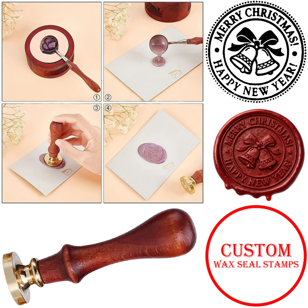 

Christmas Element Wax Seal Stamp with Removable Handle for Diy Party Invitation Envelope Greeting Card Gift Package Wrap Decor