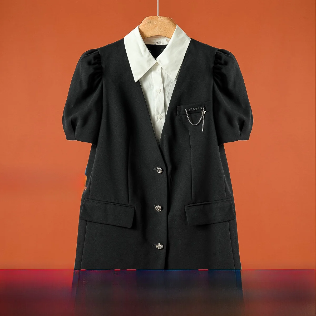 spring-season-irts-detachable-fake-collar-patchwork-color-thin-coat-393-tag-cut-ort-outerwear-women's-faion-slim-fit