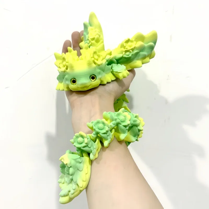 3D Printed Winged Dragon Salamander Toy, Flexible Articulated Joints