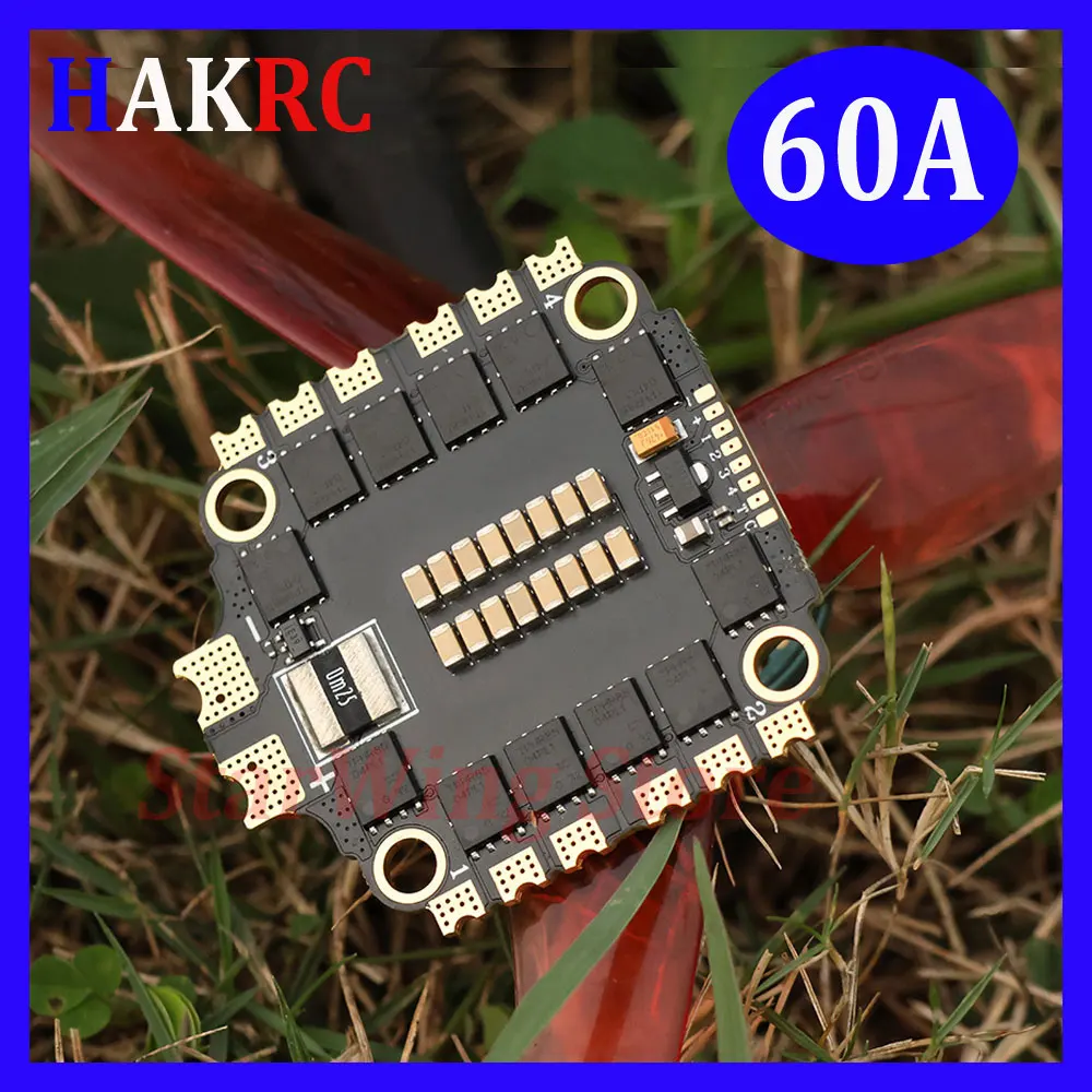 HAKRC 32BIT 60A BLHeli_32 2-6S 4in1 Brushless ESC DShot150/300/600/1200 PWM Oneshot125/42 30.5 * 30.5mm for RC FPV Racing Drone