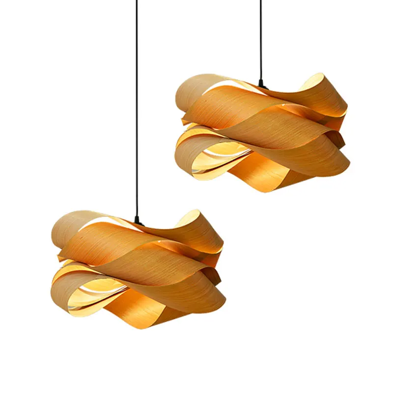 

Creative wood veneer chandelier Living Bedroom Southeast Asia Restaurant Inn aisle modern simple decorative lamps