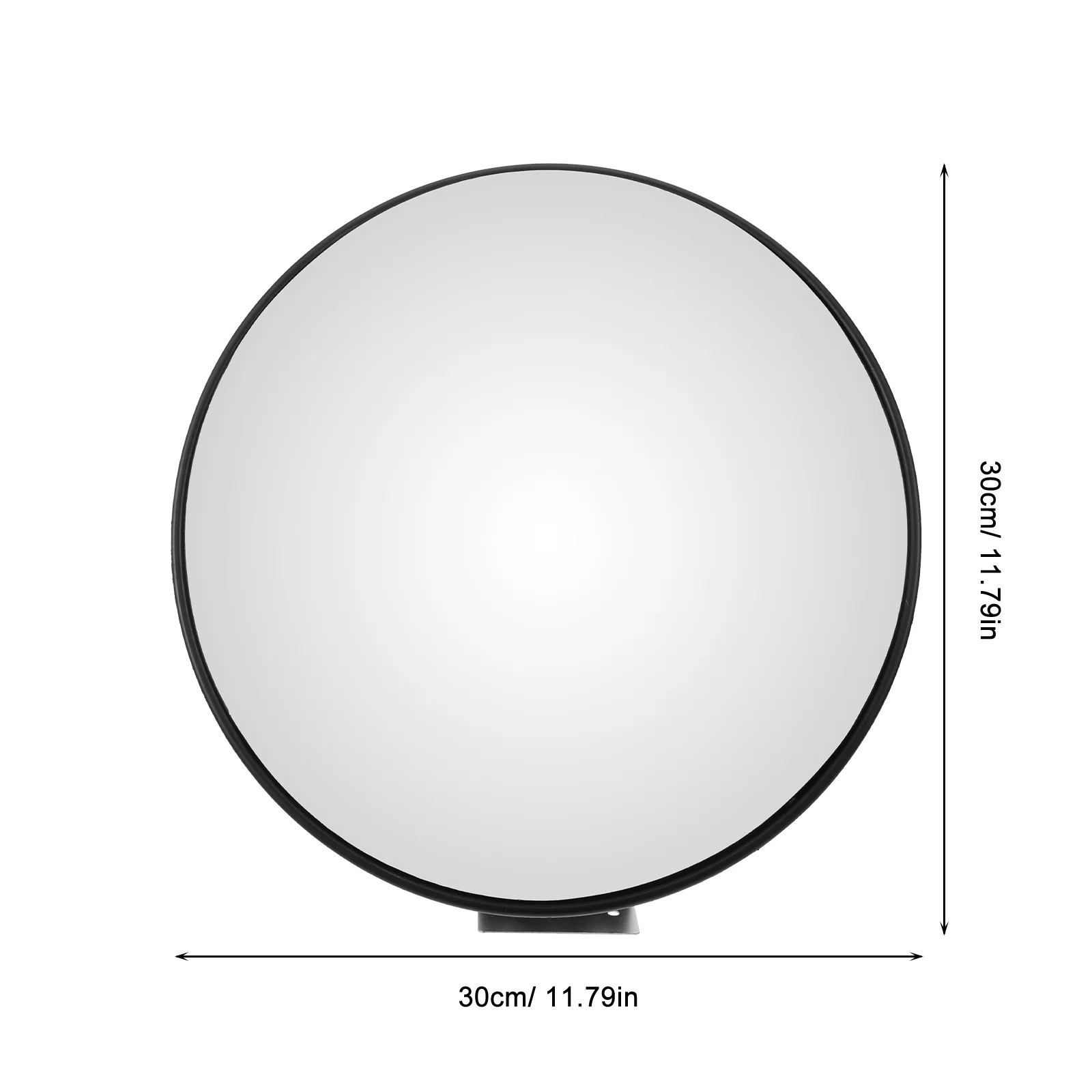 Weitwinkel-Sicherheitsspiegel, 30 cm, schwarze konvexe Linse für Garage, Auffahrt, Straßenverkehr, Einparkhilfe, Diebstahlsicherung, Blind