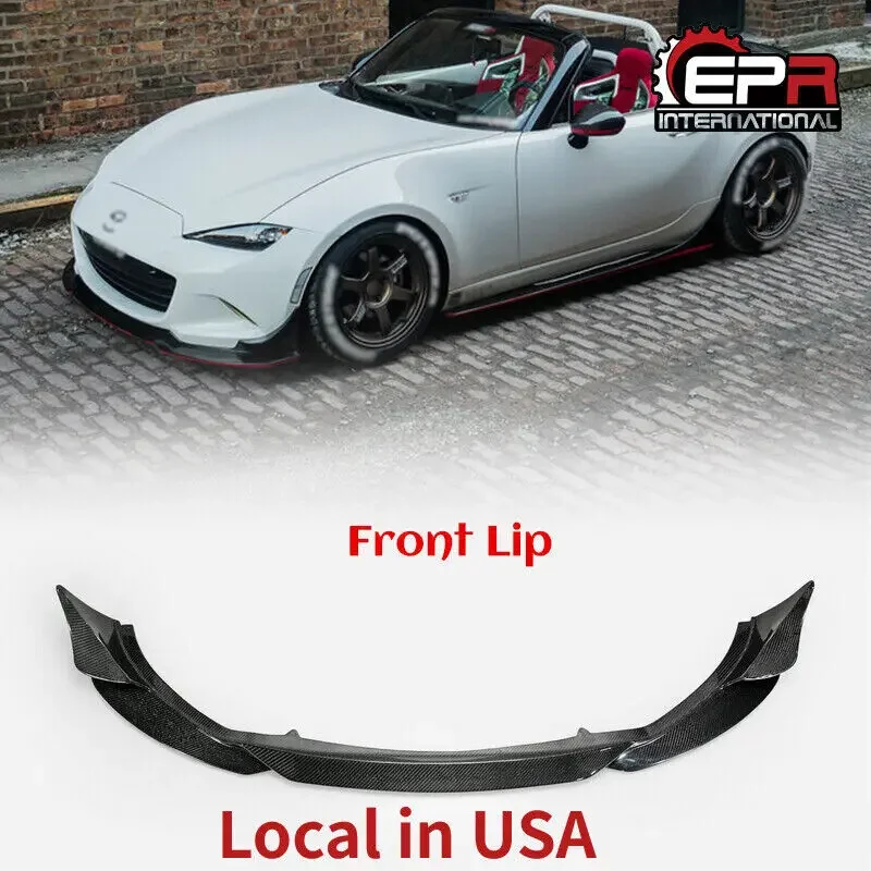 For Mazda MX5 ND Miata Roadster Carbon Fiber GVT Style Front Bumper Lip Bodykits