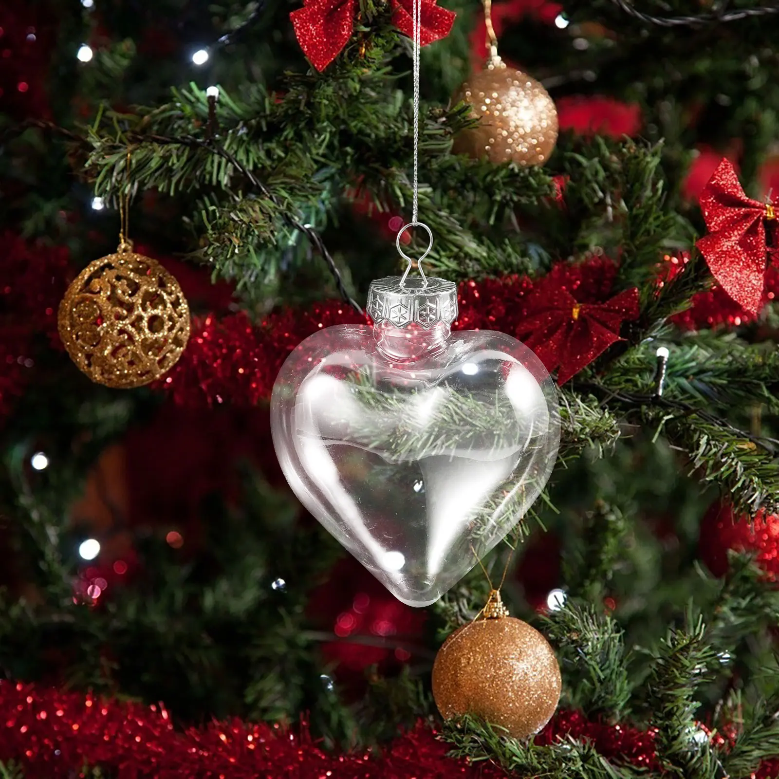 

16Pcs Plastic Ball Christmas Decorations Clear Fillable Hanging Ornaments Tree Baubles Xmas Party Decor Clear Plastic Balls