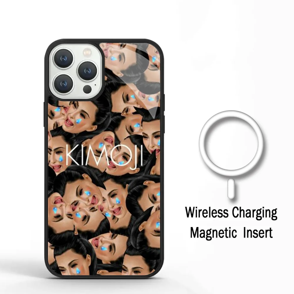 K-Kim K-Kardashian Phone Case For IPhone 11 12 13 14 15 Plus Pro Max Mirror Acrylic Cover For Magsafe Wireless Charging