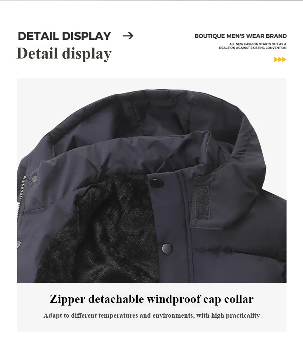 معاطف شتوية جديدة للرجال، سترات شتوية فاخرة للرجال، أغطية سميكة ومعاطف جلدية، سترات رجالية بأكمام طويلة لعام 2025 #5