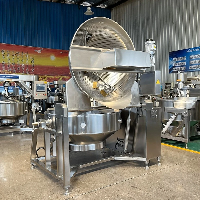 Commercial Chicken Fries Fryer Industrial Gas Fryer Automatic Stirring Continuous Frying Cooking Machine