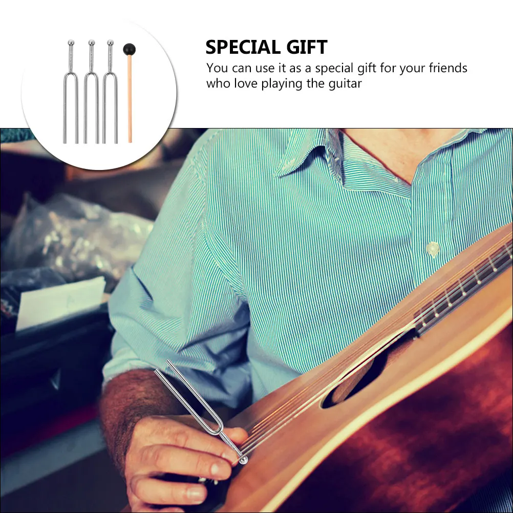 

1 set 1 Set 440Hz Tuning Fork Guitar Violin Music Instruments Sturdy Durable Tuner Mallet Included Practical Musical