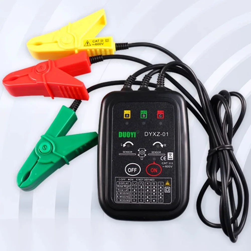 

3 Phase Rotation Tester Non Contact DYXZ01 AC70V~600V 300mVA Sequence Rotation Tester Handheld Phase Detector With LED Light