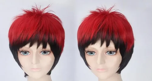 Kuroko No Basketball Kagami Taiga Cosplay Wig Red Black Ombre Wigs For Men Halloween Costume Carnival Hair