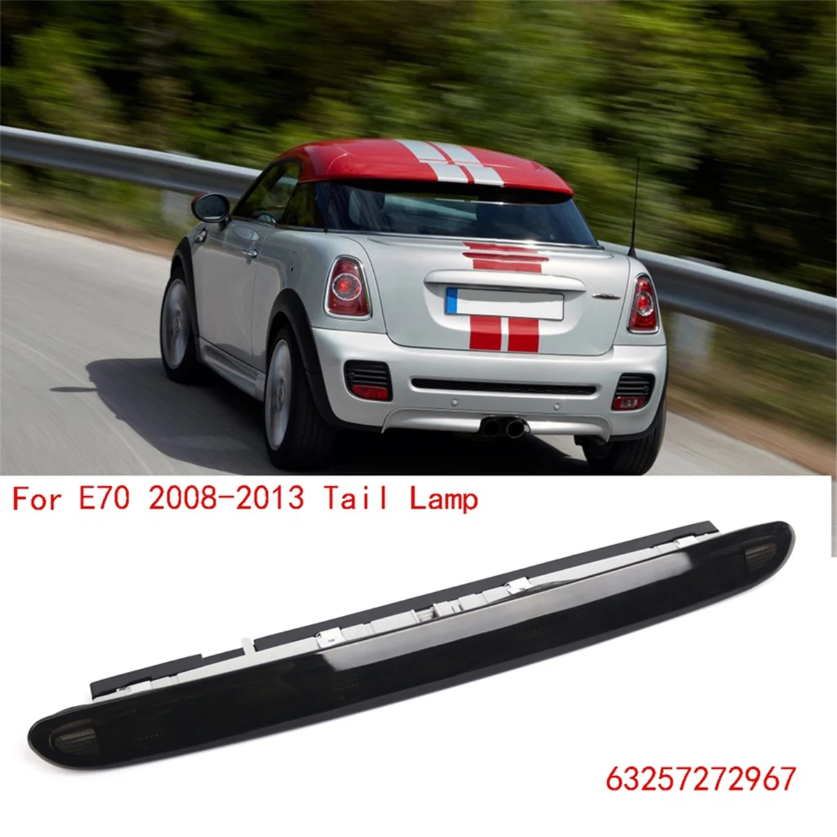 

63257272967 Third Brake Light LED High Mount Brake Light for BMW X5 II E70 2008-2013 Tail
