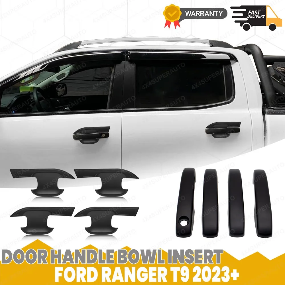 

Защитная накладка на внутреннюю часть дверной ручки для Ford Ranger Next Gen T9 2022 2023 2024, матовый черный, аксессуары для автомобиля
