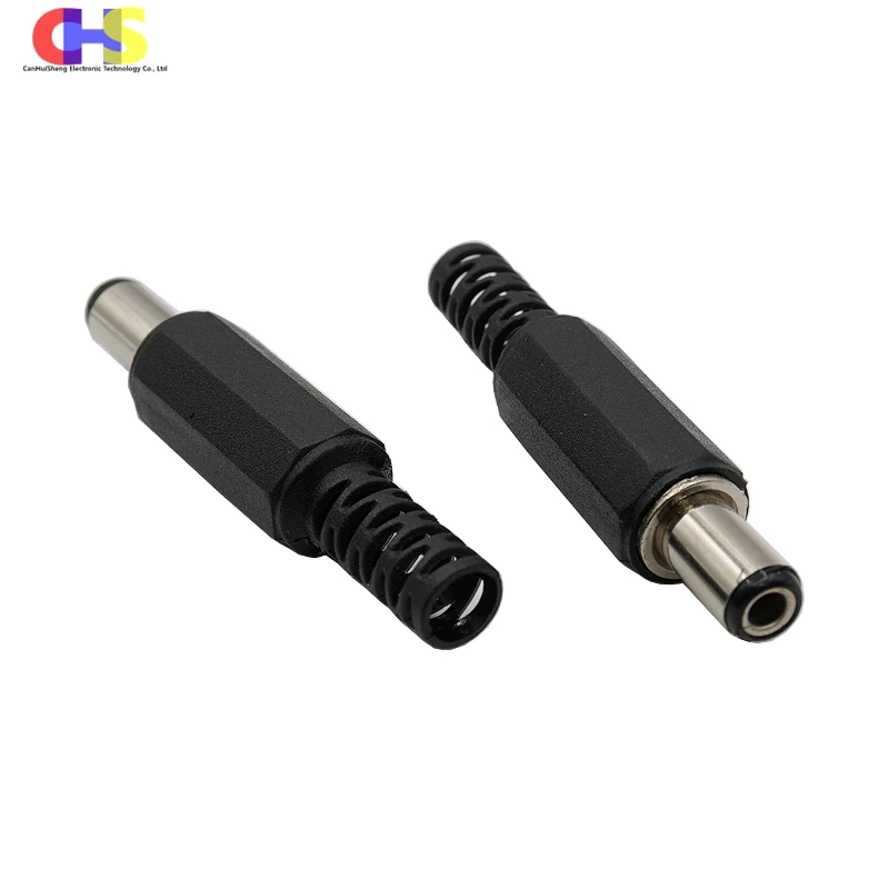 10pcs ​​DC-005 Power Connector Kit Male/Female Socket Plug 5.5x2.1/2.5mm &3.5x1.3mm Ports Right Angle PCB Mount Terminal​​ DC005