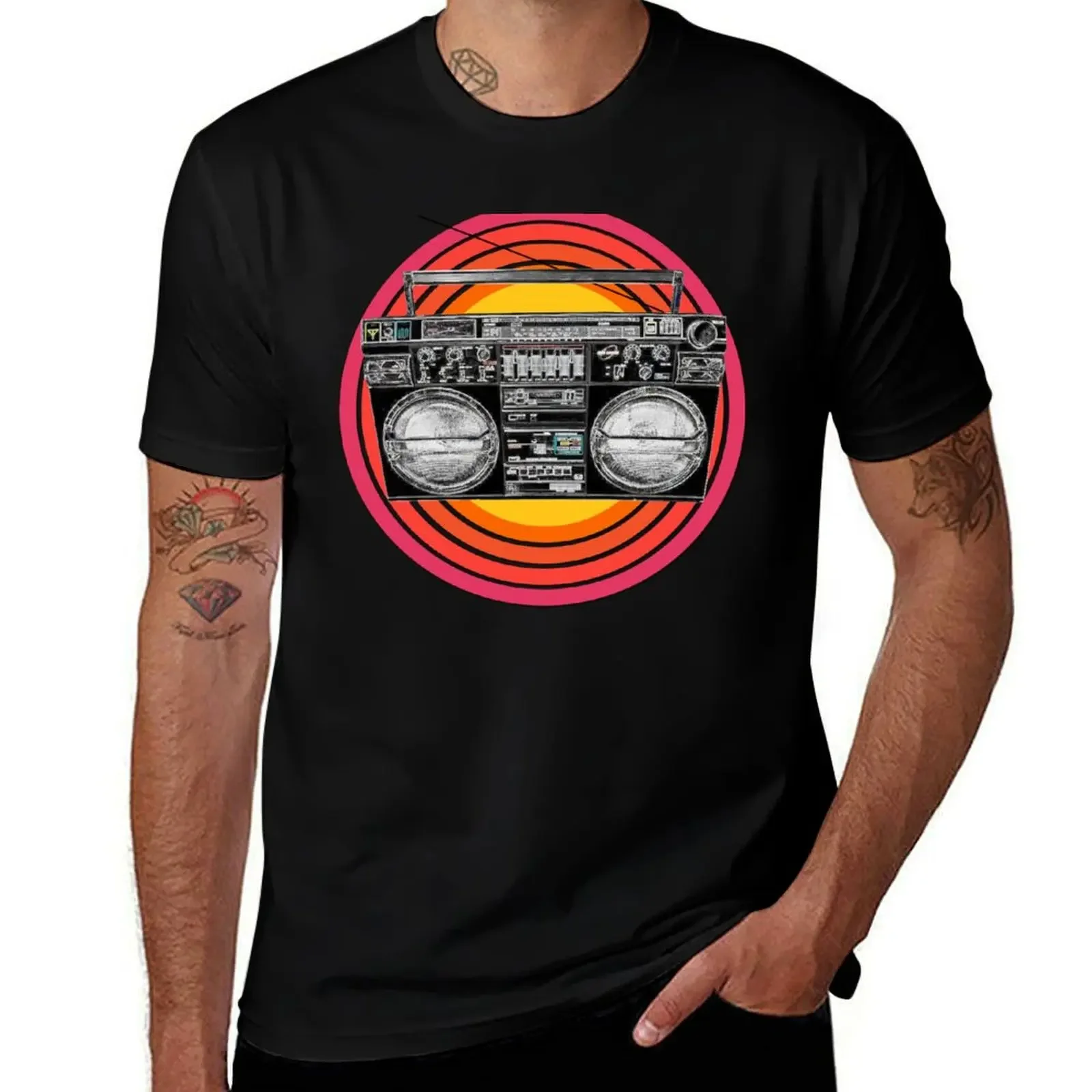 Jambox, Boom Box, Ghetto Blaster, Radio, Tape Player T-Shirt tops blue archive plus size tops street wear tee shirts for men