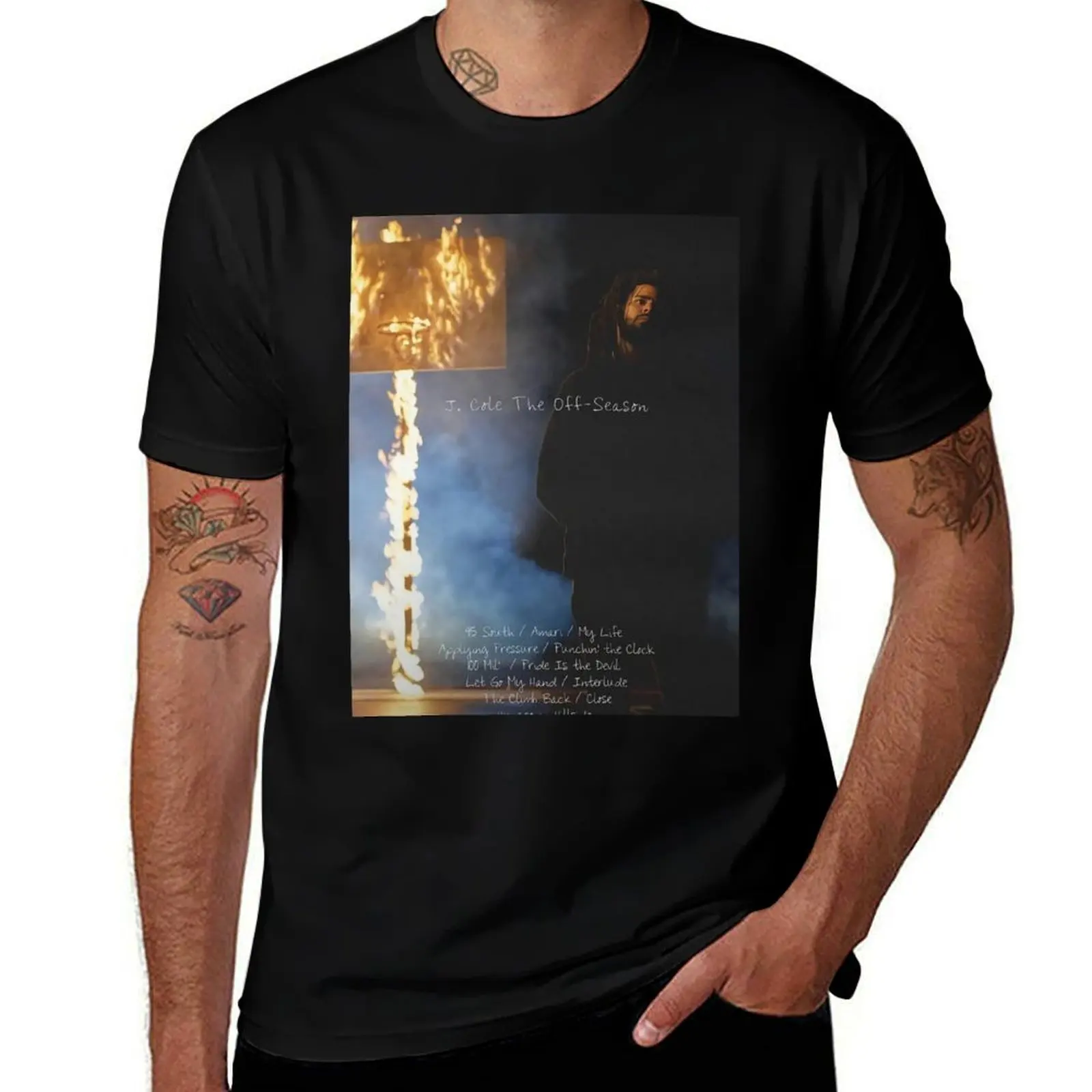 J-Cole-The-Off-Season-Album-Cover T-Shirt Classic Print Short Sleeve Shirt