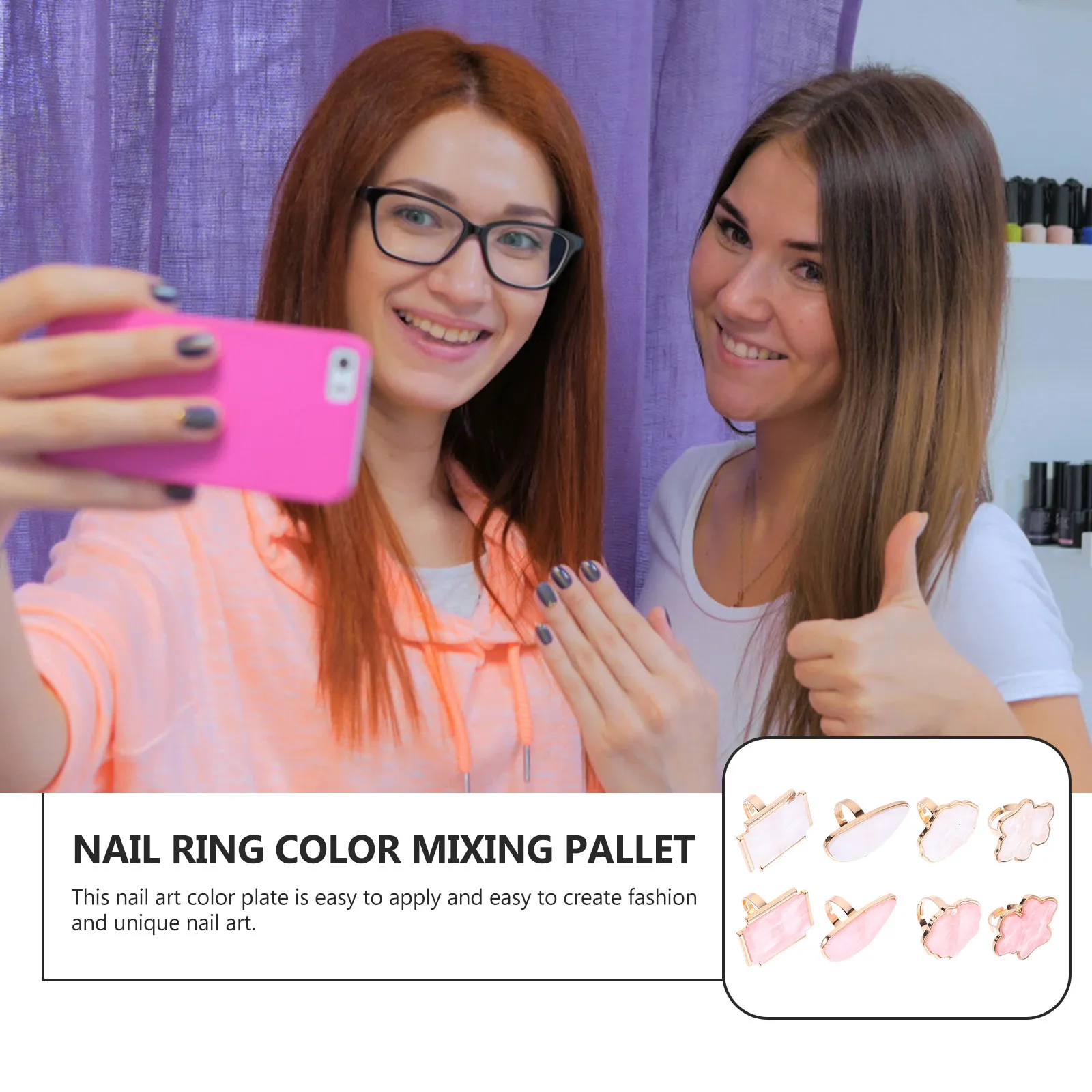 Shell-Shaped Nail Art Mixing Tray, 8pcs Professional Manicure Palette for DIY Color Blending & Nail Polish Design