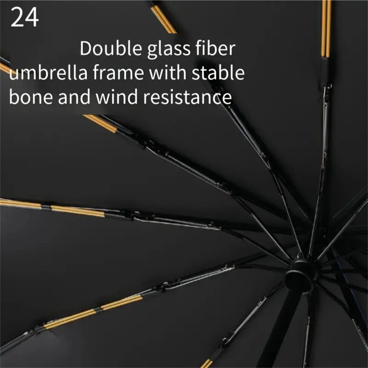 12 Bone Black Glue Fully Automatic Umbrella with Thick and Durable Keel Three Fold Umbrella Uv Resistant Folding Umbrella