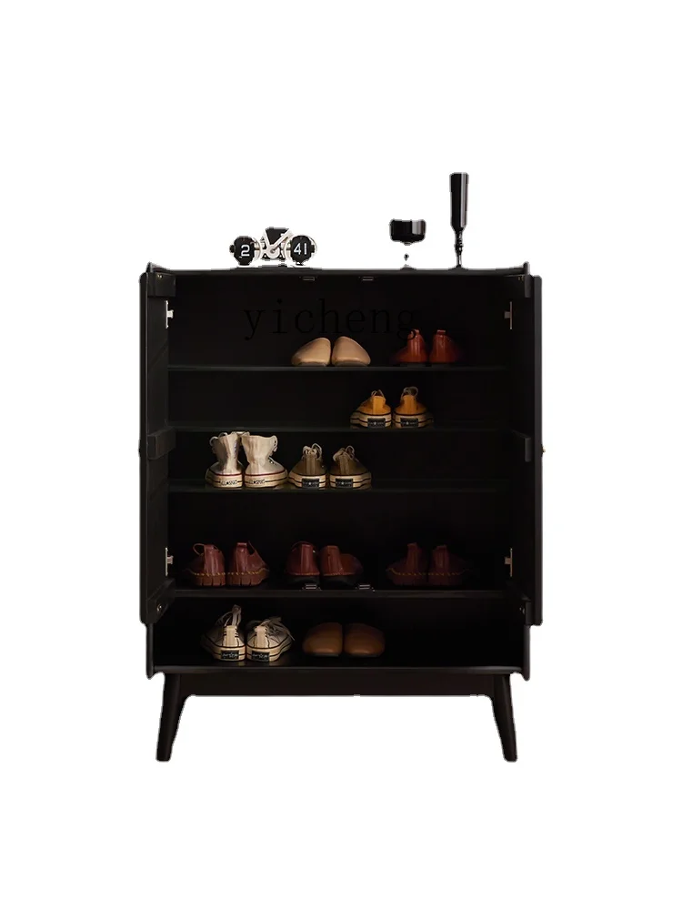 Tqh Black Shoe Cabinet Home Doorway outside Corridor 2024 New Popular