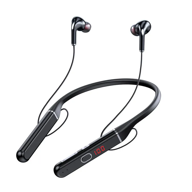 

Hot selling：New S650 High Sound Quality Noise Reduction Digital Display Function Wireless Sports Hanging Neck BT5.2 Headphones