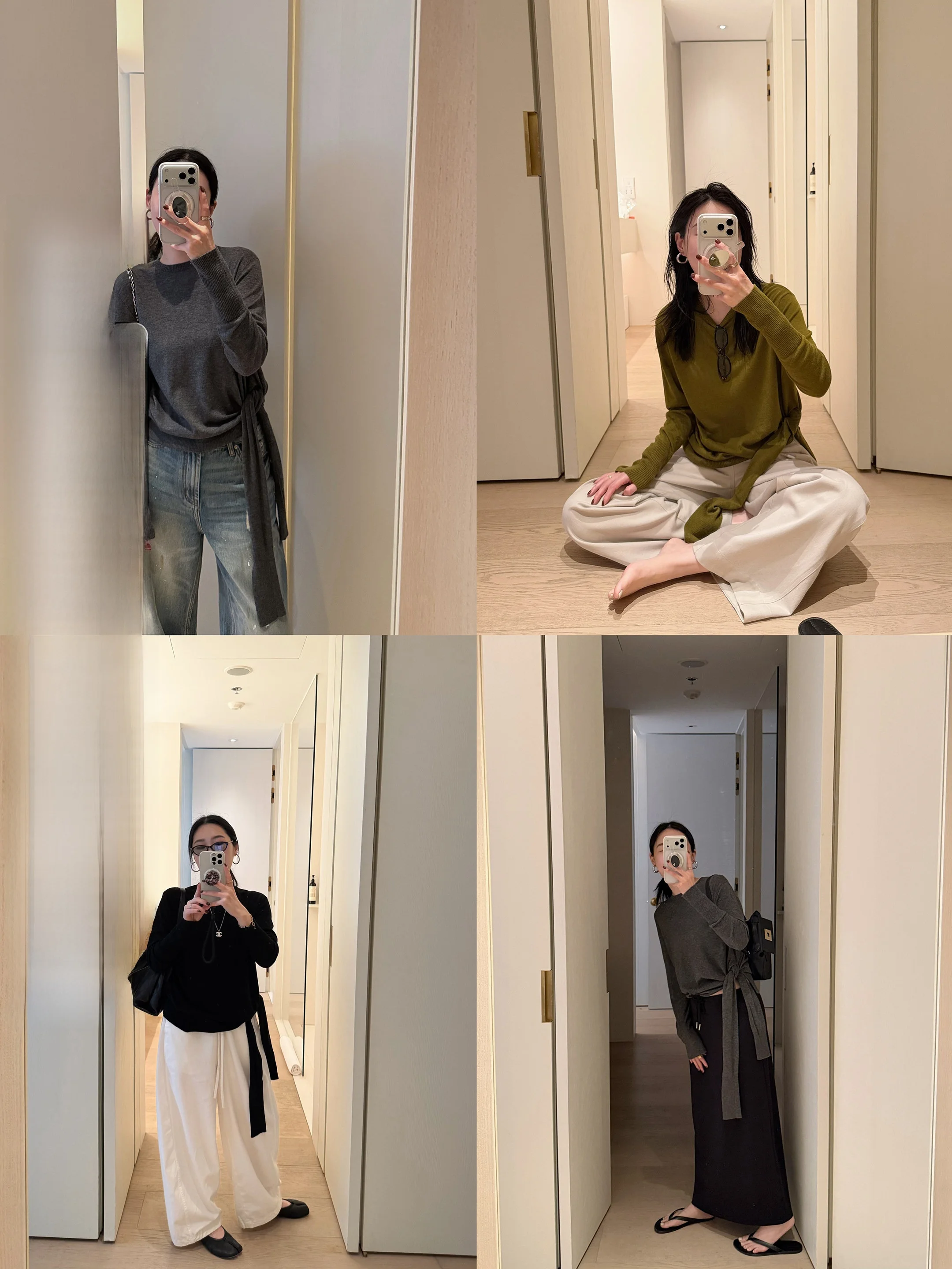 

Elielim Minimalist round Neck Knitted Top Women's New Style Spring Slimming Self-Preserved Style Soft Wool Blend Long Sleeve