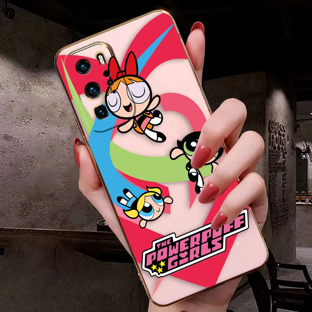 The Cute P-Powerpuff Girl Cover Smooth E-TPU Phone Case Huawei MATE 20X 30 40 P20 P30 P40 LITE MAGIC 4 5 PRO Y9 PRIME Case Funda