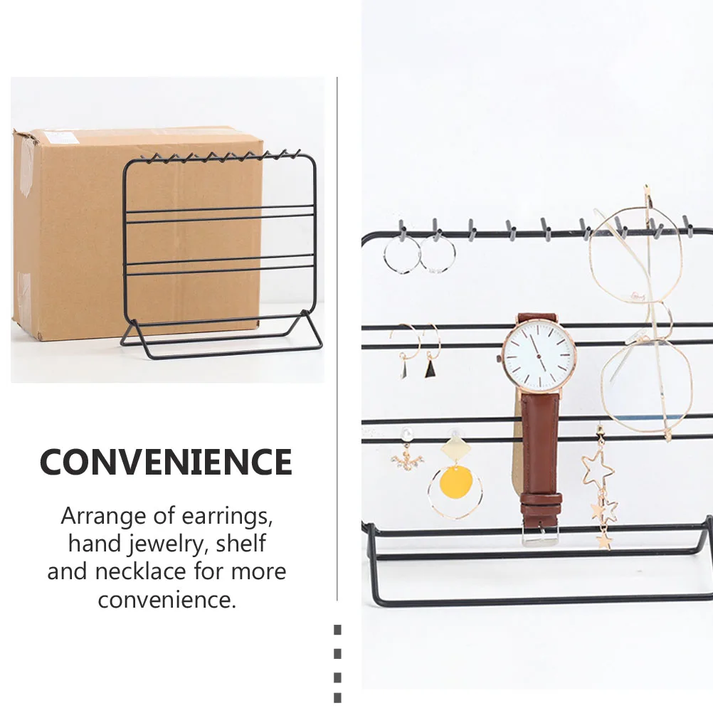

Creative Jewelry Storage Rack Earring Display Shelf Household Organizer Iron Stand Tray Multi-Functional Earring Holder