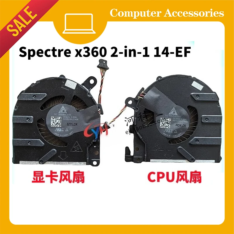 

CPU GPU Cooling Fan For HP Spectre X360 2-in-1 14-EF 14-EF0000 14-EF2047NR EF0013DX Cooler Radiator ND55C99-21A08 ND55C0A-21A09