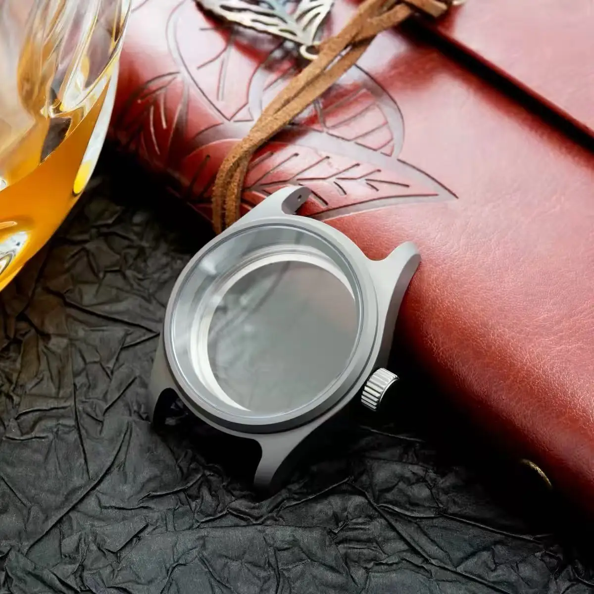 36mm Titanium Alloy Gray Watch Case Pilot Fit 28.5-29mm Dial For NH34/35/36/38 Automatic Movement Sapphire 100M Mod Parts
