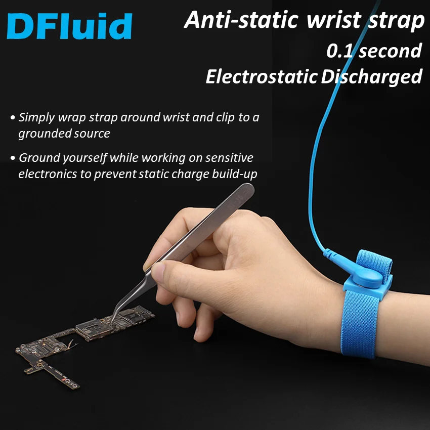 Cleanroom Anti Static ESD Wrist Strap Discharge Grounding Prevent Static Shock with Clip for Sensitive Electronics Repair Work