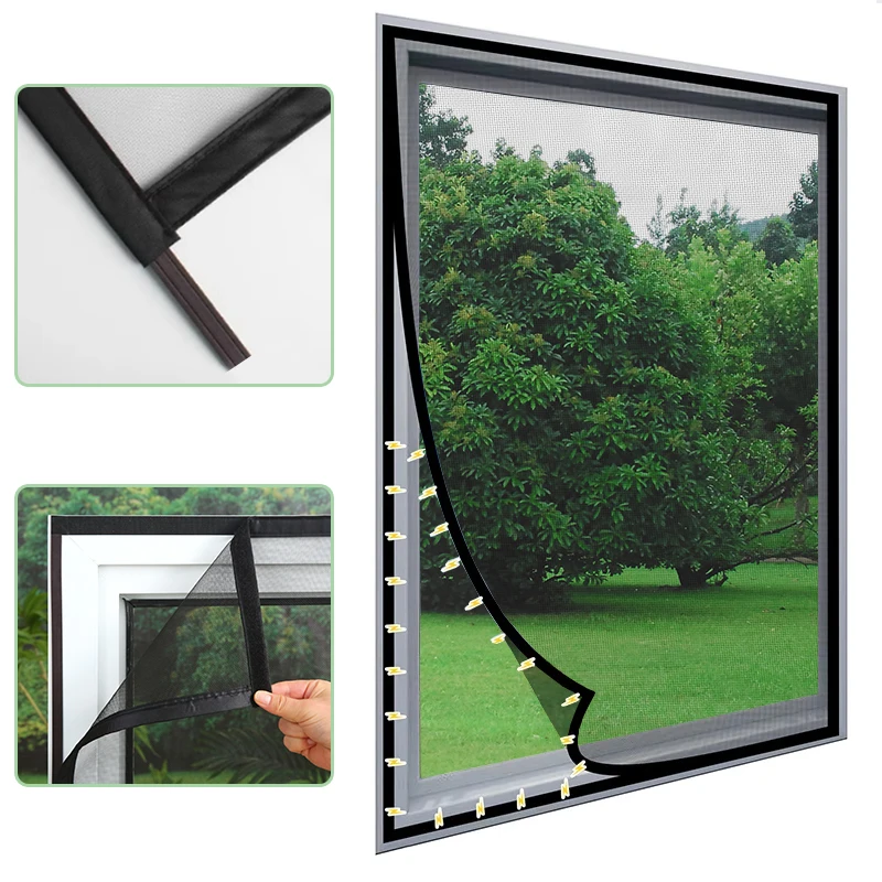 The new  magnetic screen mosquito net has a custom size of invisible mesh, insect and fly proof curtains , car，doors, windows