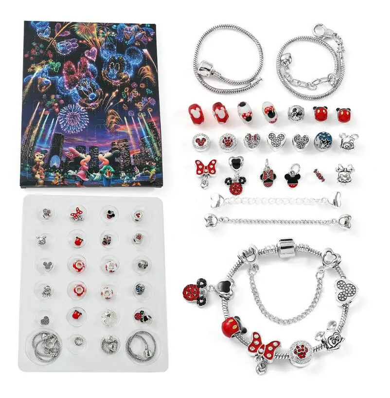 Disney Stitch Christmas Advent Calendar Bracelets 24-Grid Xmas Countdown Calendar Necklace Diy Jewelry Making Kit For Girl Gift - Image 6